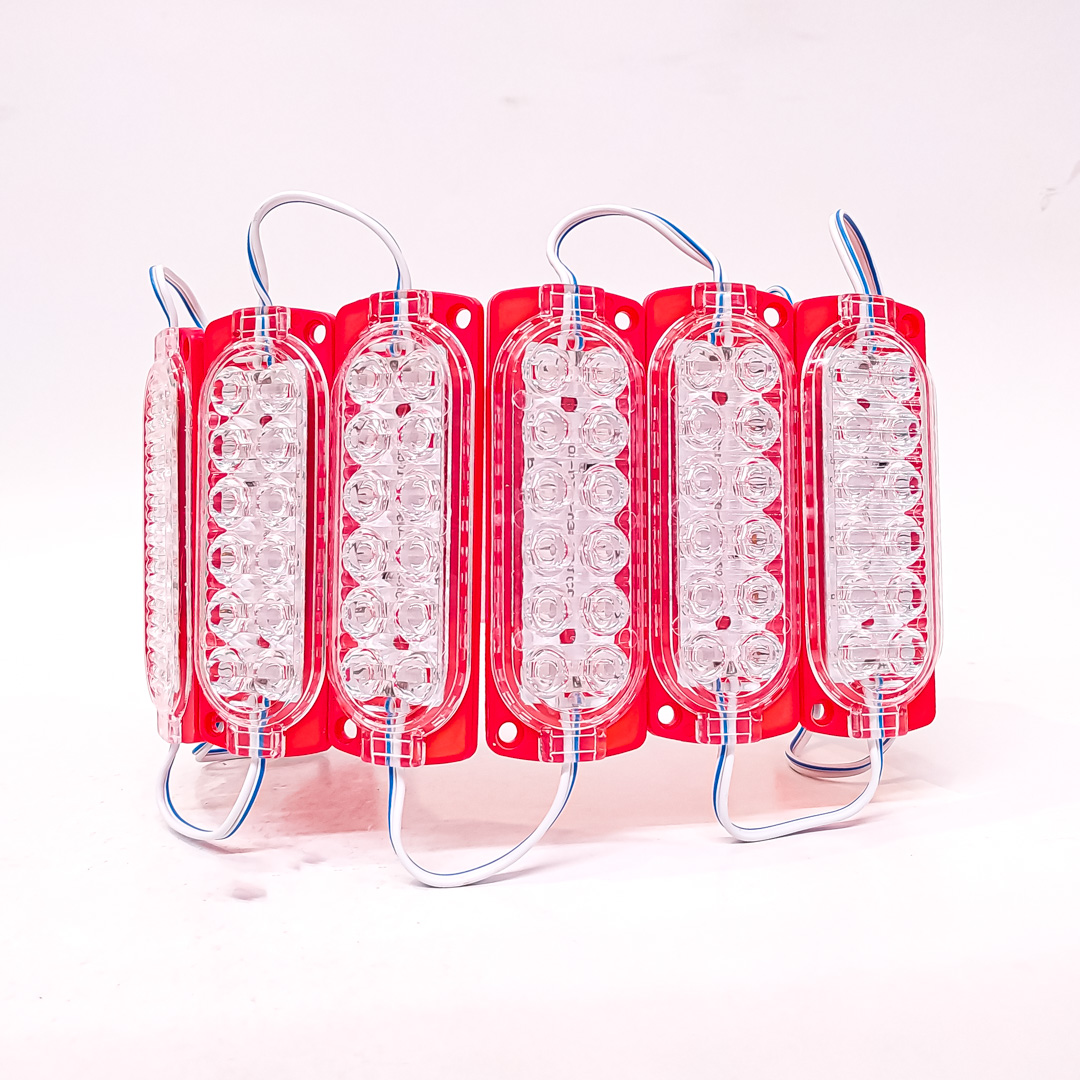 MODULO LED SMD 12 LED SMD AUTOADHESIVO 24V COLOR ROJO 10CM X 3CM CANTIDAD POR CAJA MASTER 3000