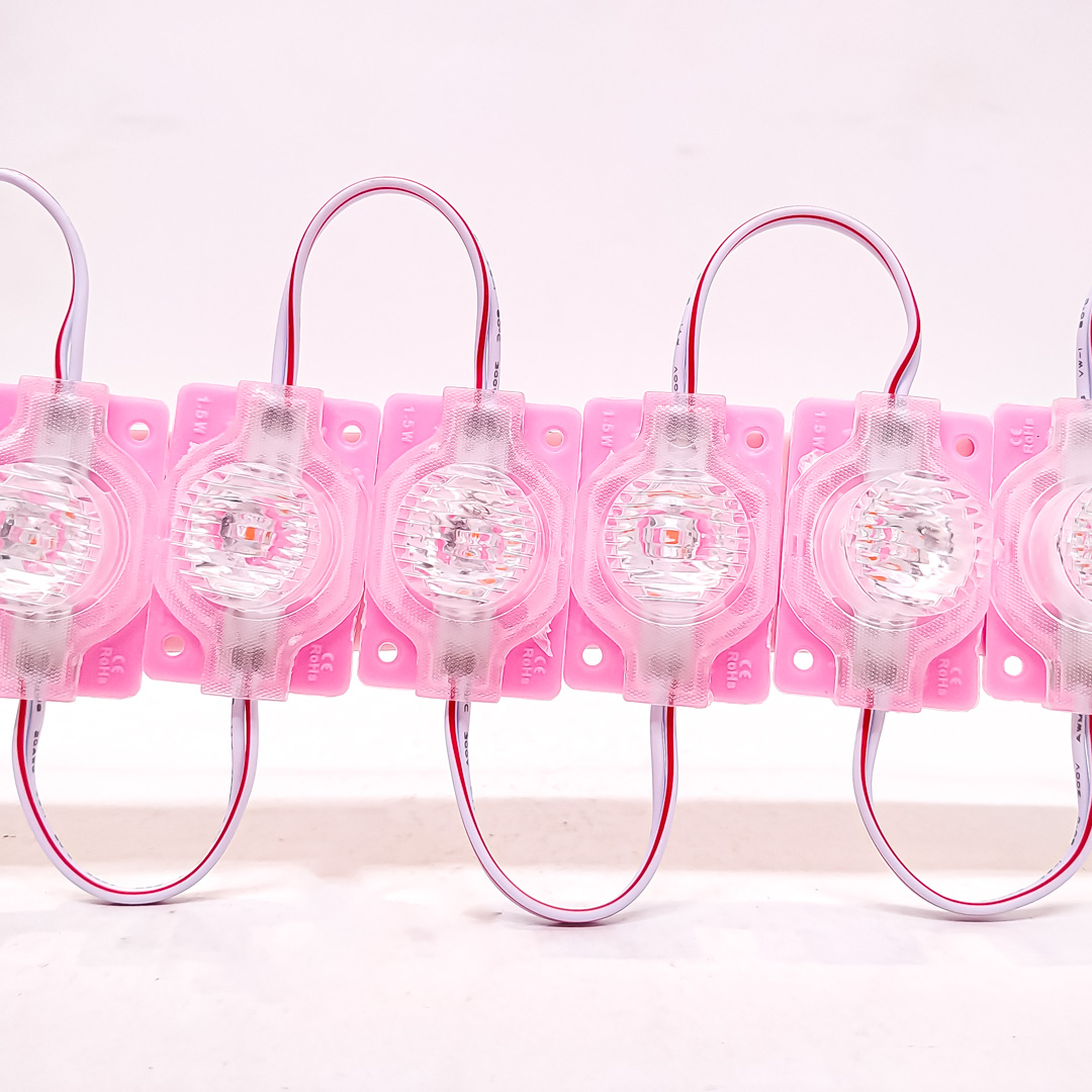 MODULO LED SMD 1 LED SMD CON LUPA AUTOADHESIVO 12V COLOR ROSA 4,5CM X 3CM CANTIDAD POR CAJA MASTER 2000 - 2