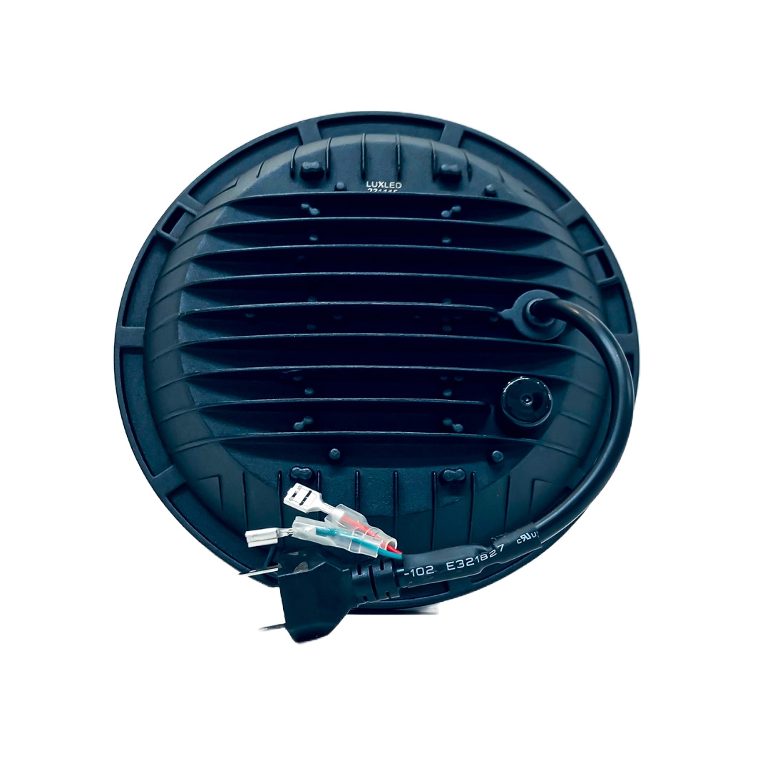 OFF ROAD FARO DE LED UNIVERSAL REDONDO 7" AUTO - CAMION - MOTO USO IDEAL  MOTO HARLEY DAVIDSON - ROYAL ENFIELD CON FUNCION ALTA Y BAJA + DRL BLANCO Y AMBAR  - HAZ DE LUZ SPOT - 40 WATTS - 12V A 36V