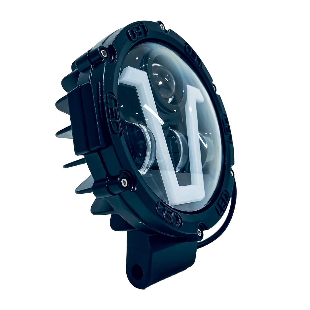 OFF ROAD FARO DE LED UNIVERSAL FARO LED REDONDO 21 LED 63W BASE NEGRA LUZ BLANCA CON  DRL BLANCO Y AMBAR 17.5X4X17,5CM - 3