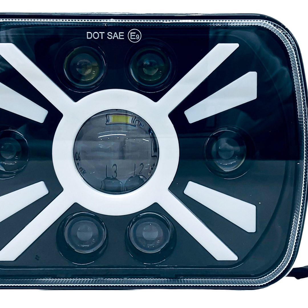 OFF ROAD FARO DE LED UNIVERSAL FARO LED RECTANGULAR 7' 45 WATTS  4 FUNCIONES. ALTA Y BAJA + DRL BLANCO Y AMBAR - 4