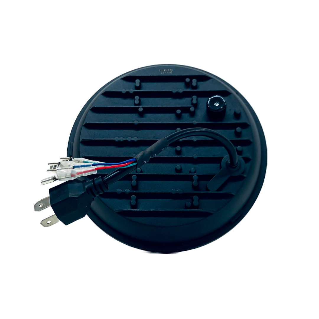 OFF ROAD FARO DE LED UNIVERSAL REDONDO 7"  USO IDEAL JEEP WRANGLER - RENEGADE / MOTO HARLEY DAVIDSON - ROYAL ENFIELD CON FUNCION ALTA Y BAJA + DRL BLANCO Y AMBAR Y AMBAR- HAZ DE LUZ SPOT - 40 WATTS 12V A 36V - 4