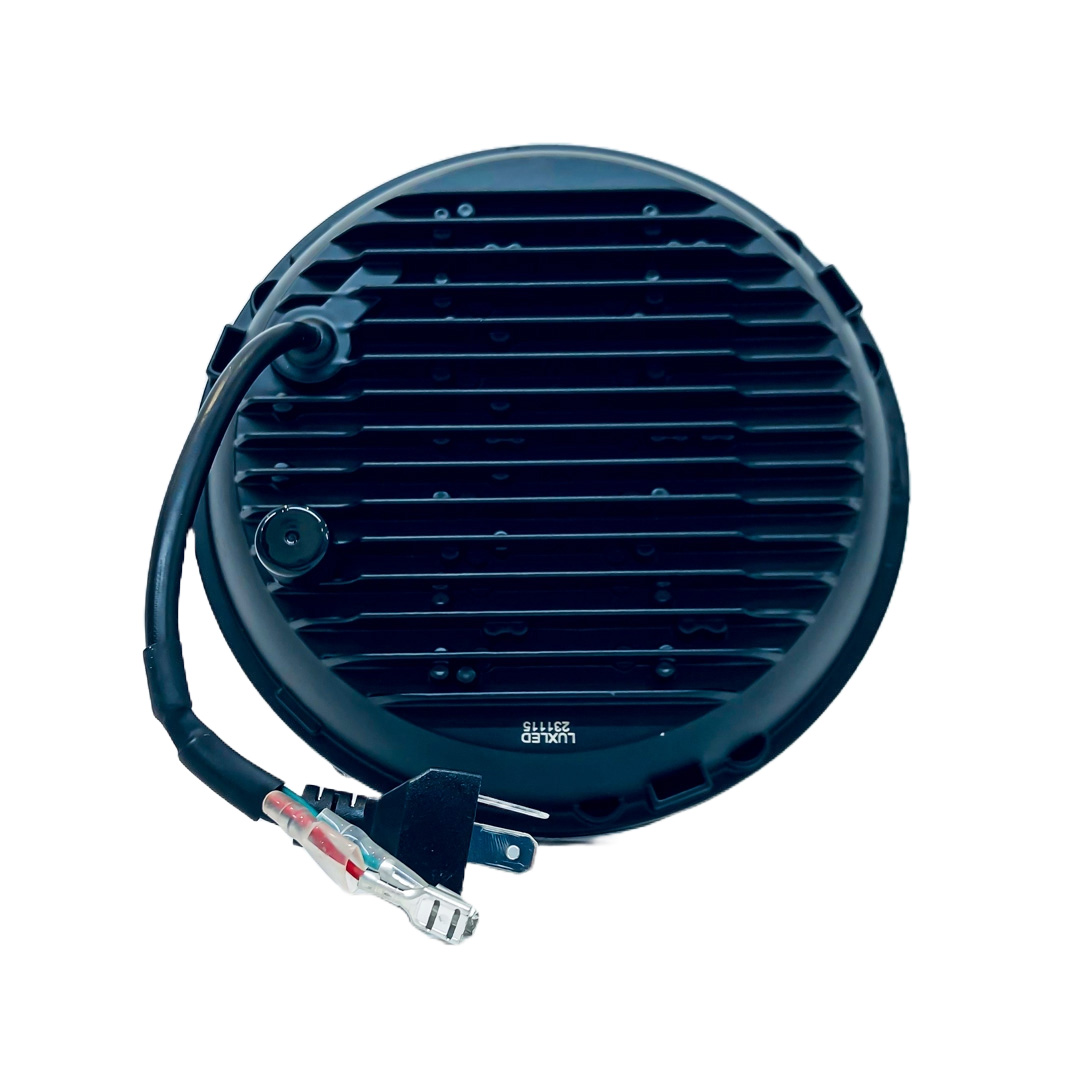 OFF ROAD FARO DE LED UNIVERSAL REDONDO 7"  USO IDEAL JEEP WRANGLER - RENEGADE / MOTO HARLEY DAVIDSON - ROYAL ENFIELD CON FUNCION ALTA Y BAJA + DRL BLANCO Y AMBAR Y AMBAR- HAZ DE LUZ SPOT - 40 WATTS 12V A 36V - 3