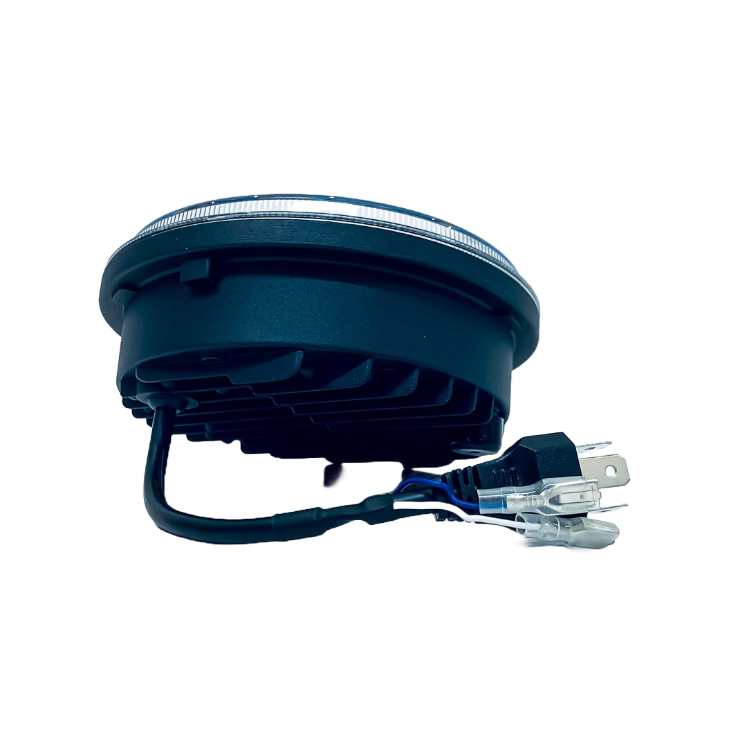 OFF ROAD FARO DE LED UNIVERSAL REDONDO 5.75" AUTO - CAMION - MOTO USO IDEAL  MOTO HARLEY DAVIDSON - ROYAL ENFIELD CON FUNCION ALTA Y BAJA + DRL BLANCO Y AMBAR - HAZ DE LUZ SPOT - 40 WATTS - 12V A 36V - 2