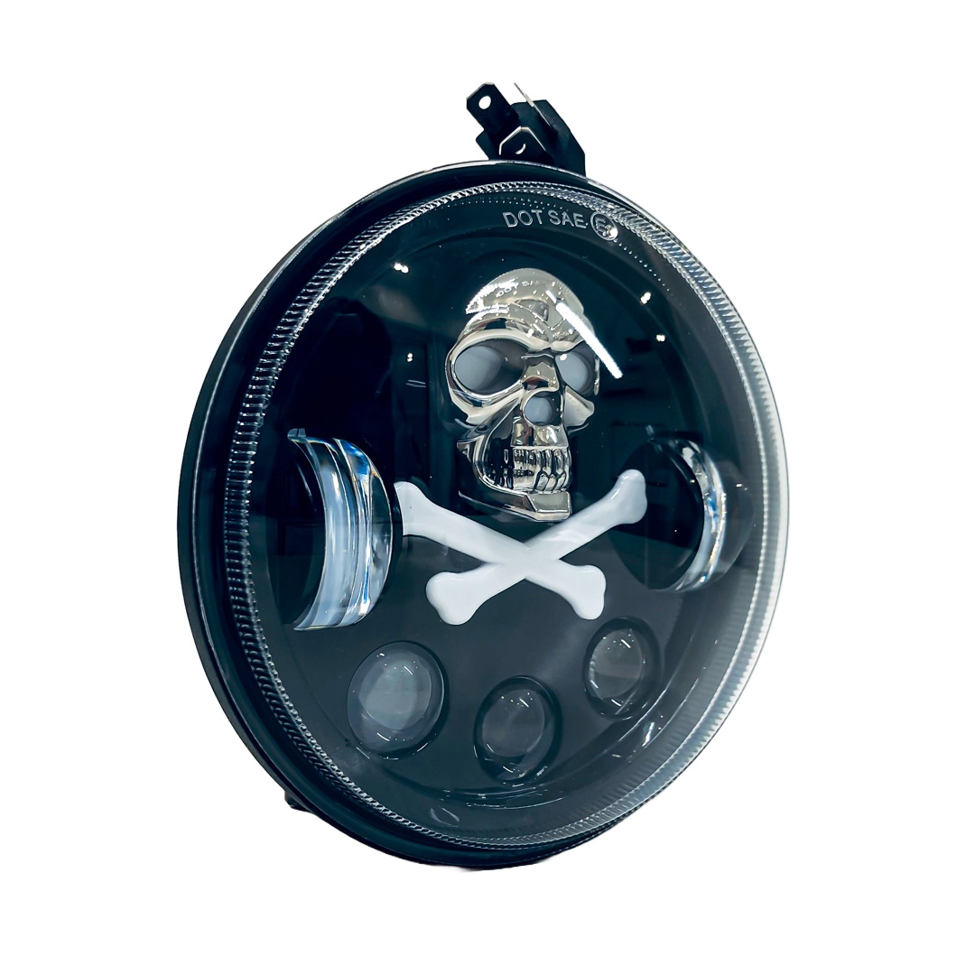 OFF ROAD FARO DE LED UNIVERSAL REDONDO 5.75" AUTO - CAMION - MOTO USO IDEAL  MOTO HARLEY DAVIDSON - ROYAL ENFIELD CON FUNCION ALTA Y BAJA + DRL EN RGB  - HAZ DE LUZ SPOT - 40 WATTS - 12V A 36V - 3