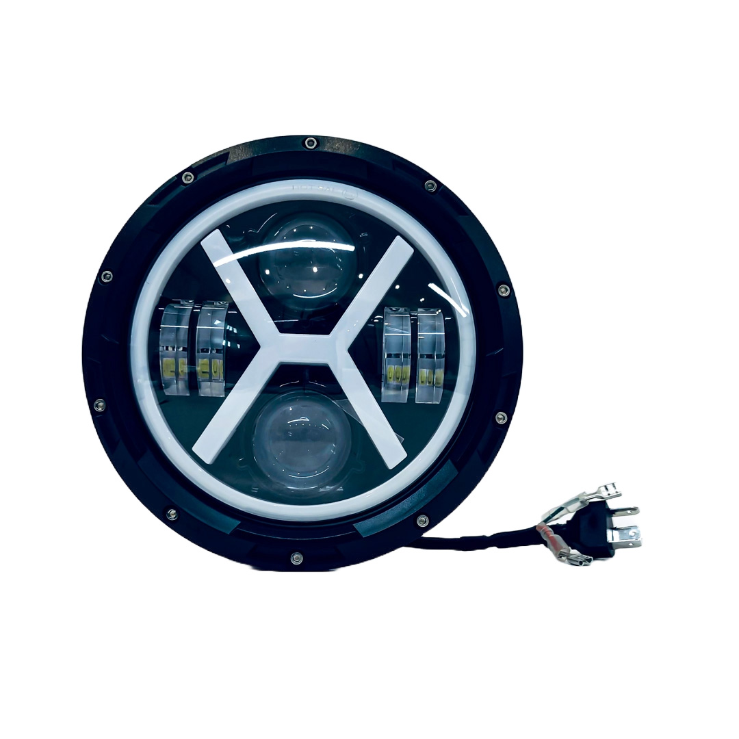 OFF ROAD FARO DE LED UNIVERSAL REDONDO 7" AUTO - CAMION - MOTO USO IDEAL  MOTO HARLEY DAVIDSON - ROYAL ENFIELD CON FUNCION ALTA Y BAJA + DRL BLANCO Y AMBAR  - HAZ DE LUZ SPOT - 40 WATTS - 12V A 36V - 4