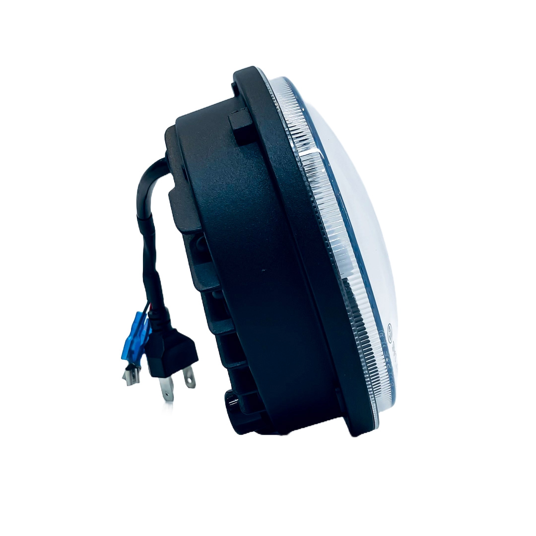 OFF ROAD FARO DE LED UNIVERSAL REDONDO 5.75" AUTO - CAMION - MOTO USO IDEAL  MOTO HARLEY DAVIDSON - ROYAL ENFIELD CON FUNCION ALTA Y BAJA + DRL BLANCO Y AMBAR  - HAZ DE LUZ SPOT - 40 WATTS - 12V A 36V - 4