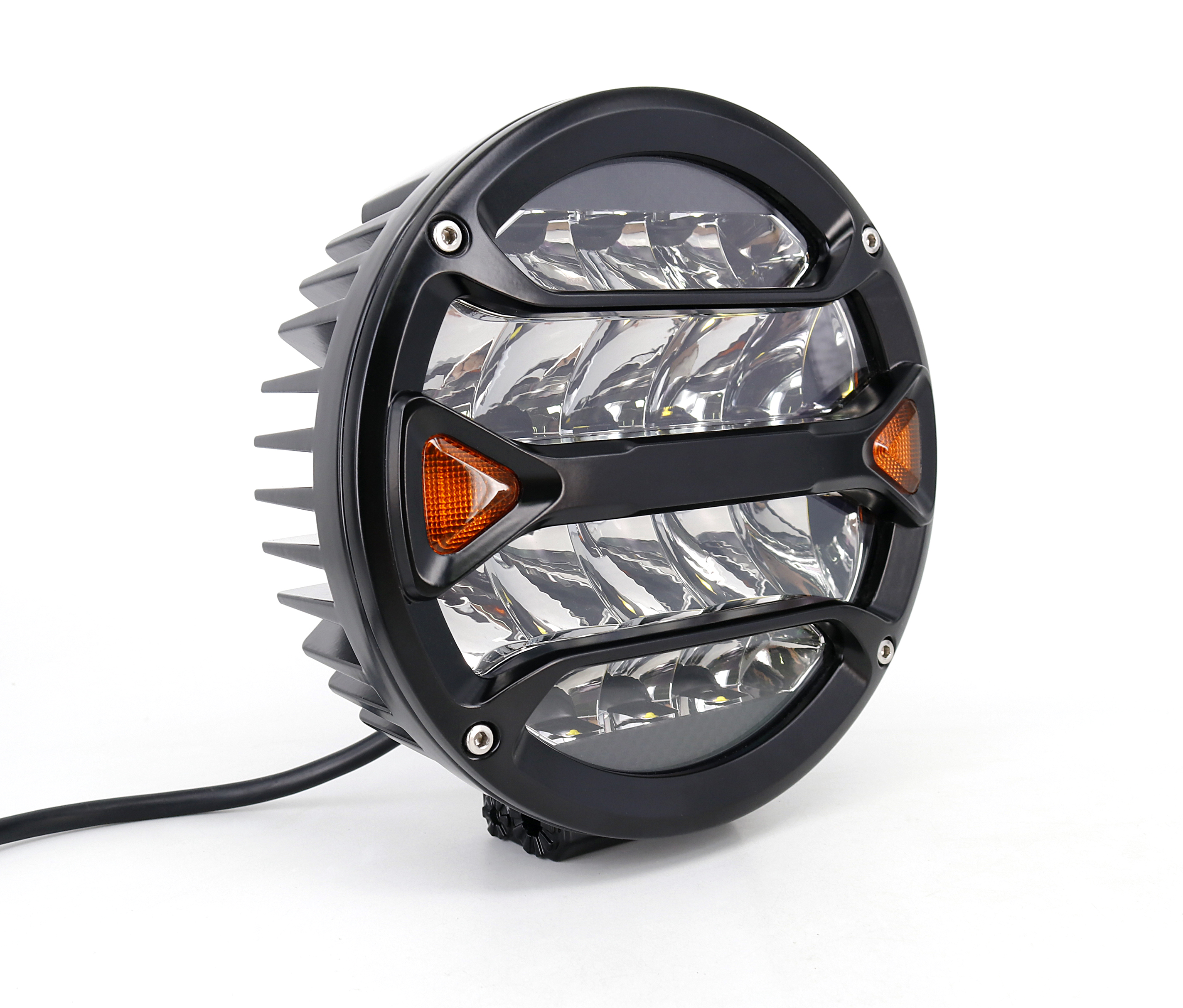 OFF ROAD FARO DE LED UNIVERSAL REDONDO 7" BLANCO CON GIROS AMBAR 90 WATTS - 18 CHIP LED OSRAM OSLON - 12V/24V - 5