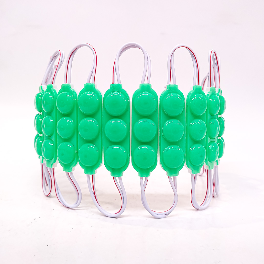 MODULO LED COB 3 LED COB CIRCULAR FUME AUTOADHESIVO 12V COLOR VERDE 7CM X 1,5CM