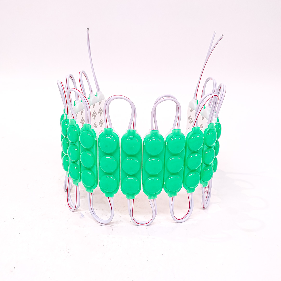 MODULO LED COB 3 LED COB CIRCULAR FUME AUTOADHESIVO 12V COLOR VERDE 7CM X 1,5CM - 3