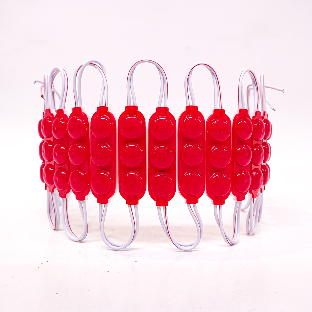 MODULO LED COB 3 LED COB CIRCULAR FUME AUTOADHESIVO 12V COLOR ROJO 7CM X 1,5CM  CANTIDAD POR CAJA MASTER 2000