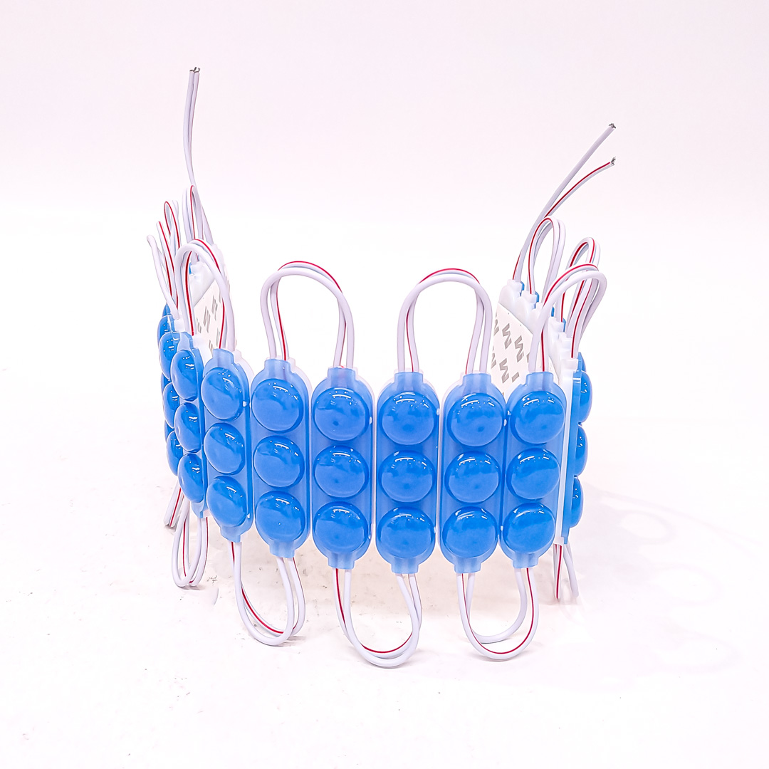 MODULO LED COB 3 LED COB CIRCULAR FUME AUTOADHESIVO 12V COLOR AZUL 7CM X 1,5CM