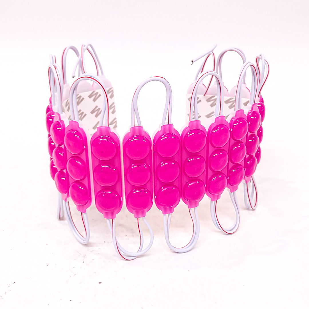 MODULO LED COB 3 LED COB CIRCULAR FUME AUTOADHESIVO 12V COLOR ROSA 7CM X 1,5CM - 3