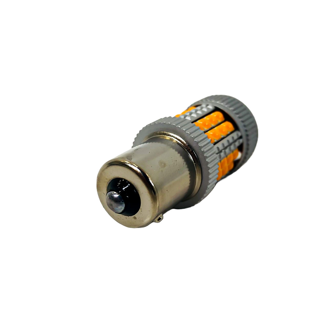 LED SENALIZACION CREE 1156 / 1141 PY21W COLOR AMBAR PATA EN V - 24 WATTS SUPER CANBUS- 40 LED CREE - 12V/24V - 4