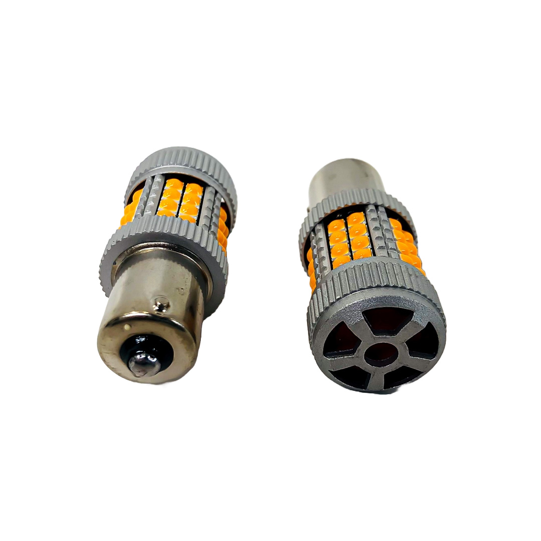 LED SENALIZACION CREE 1156 / 1141 PY21W COLOR AMBAR PATA EN V - 24 WATTS SUPER CANBUS- 40 LED CREE - 12V/24V - 5