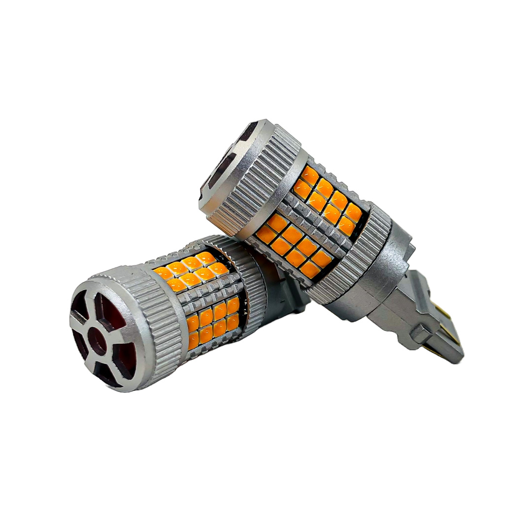 LED SENALIZACION CREE 3157 T20 COLOR AMBAR - 24 WATTS SUPER CANBUS- 40 LED CREE - 12V/24V