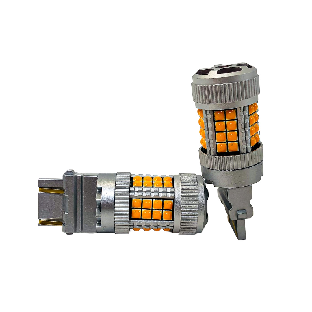LED SENALIZACION CREE 3157 T20 COLOR AMBAR - 24 WATTS SUPER CANBUS- 40 LED CREE - 12V/24V - 6