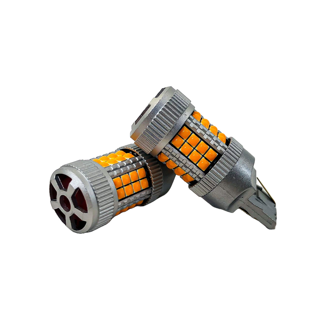 LED SENALIZACION CREE 7440 T20 COLOR AMBAR - 24 WATTS SUPER CANBUS- 40 LED CREE - 12V/24V