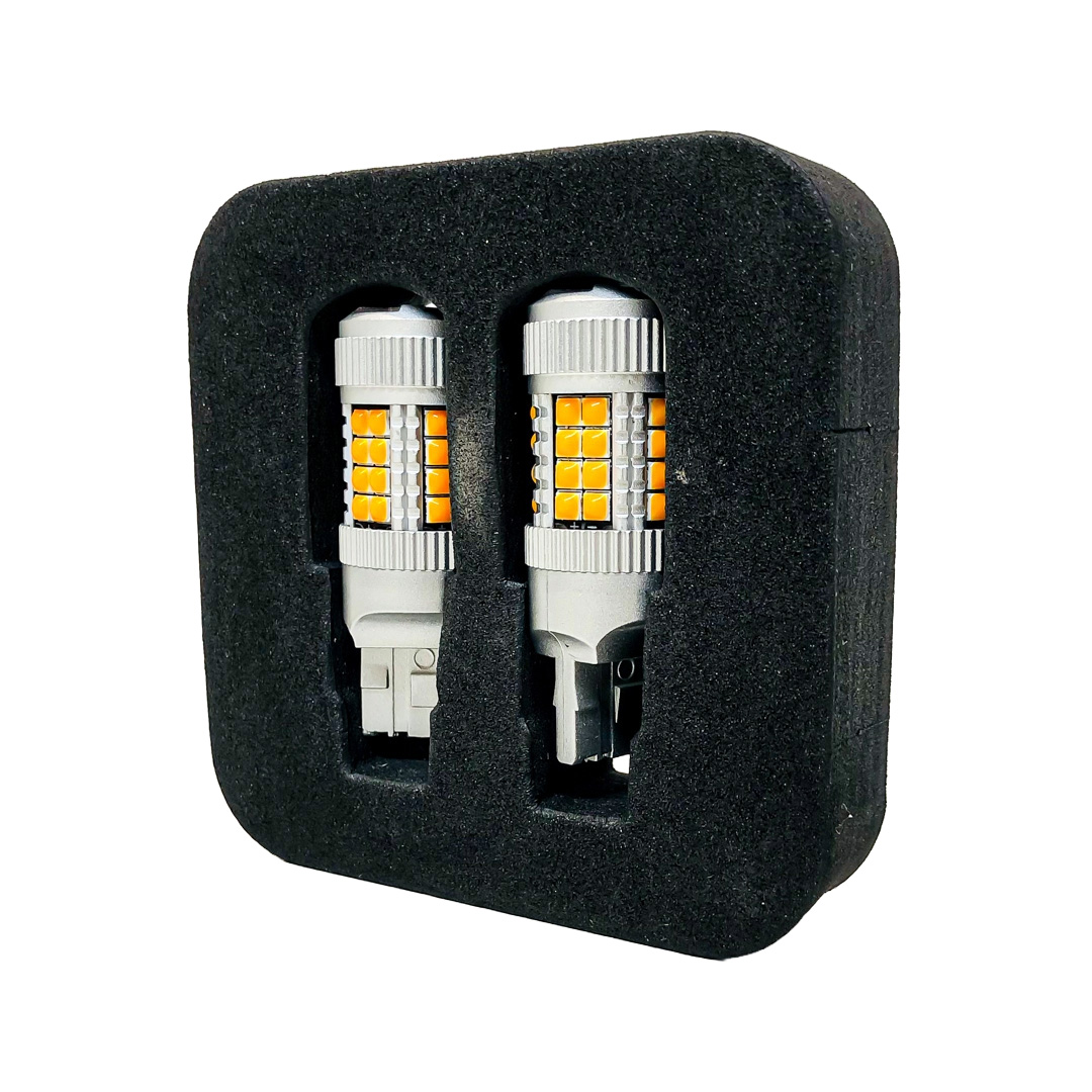 LED SENALIZACION CREE 7440 T20 COLOR AMBAR - 24 WATTS SUPER CANBUS- 40 LED CREE - 12V/24V - 3