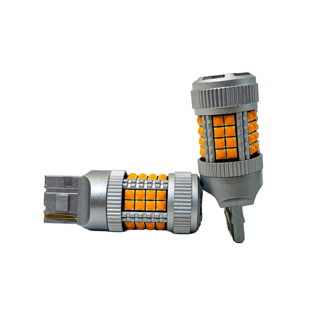 LED SENALIZACION CREE 7440 T20 COLOR AMBAR - 24 WATTS SUPER CANBUS- 40 LED CREE - 12V/24V - 7