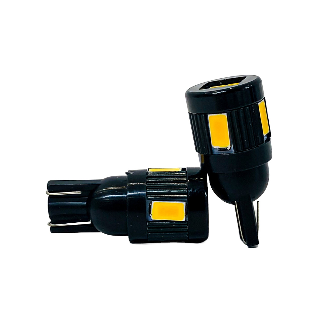 LED SEÑALIZACION CREE BLISTER X 2 - 2821 - T10 - W5W - 6 LED CREE 3570 CANBUS SUPER POTENCIA   - AMBAR 12V - BLISTER X 2 UNIDADES