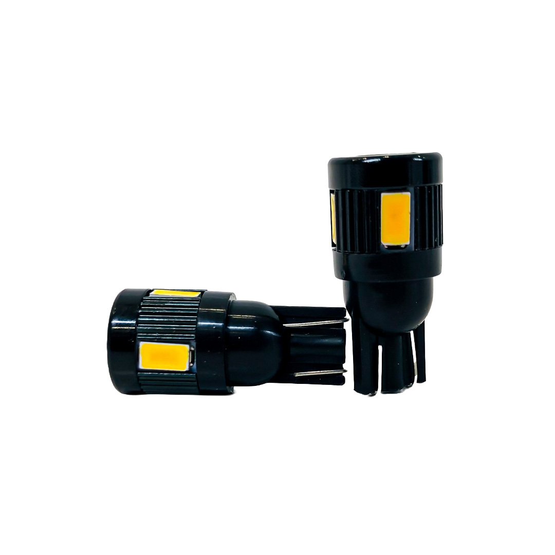 LED SEÑALIZACION CREE BLISTER X 2 - 2821 - T10 - W5W - 6 LED CREE 3570 CANBUS SUPER POTENCIA   - AMBAR 12V - BLISTER X 2 UNIDADES - 3