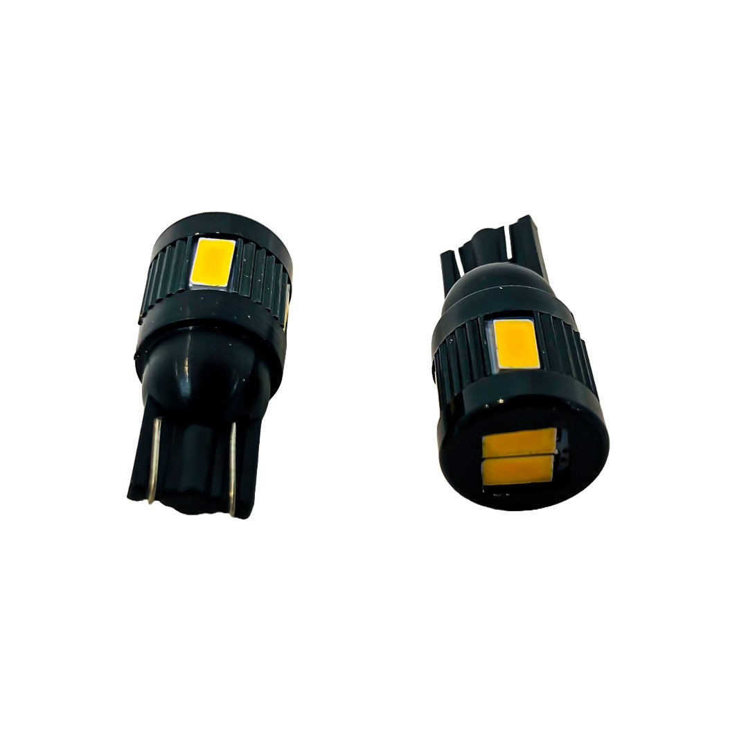 LED SEÑALIZACION CREE BLISTER X 2 - 2821 - T10 - W5W - 6 LED CREE 3570 CANBUS SUPER POTENCIA   - AMBAR 12V - BLISTER X 2 UNIDADES - 4