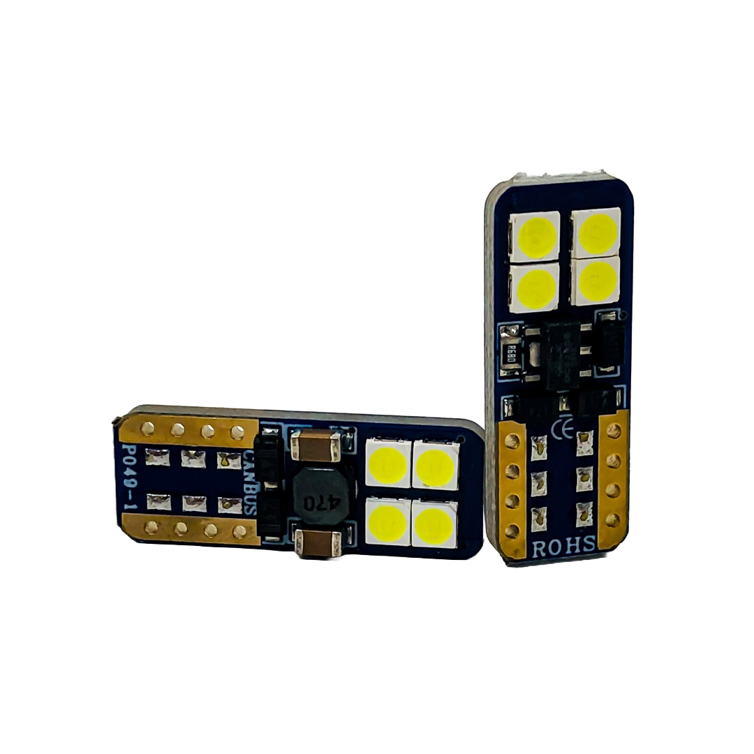 LED SEÑALIZACION CREE BLISTER X 2 2821 BIVOLTAJE 12V / 24V - T10 - W5W - 8 LED 3570 SUPER POTENCIA CREE CANBUS BLANCO 12V BLISTER X 2 UNIDADES - 5