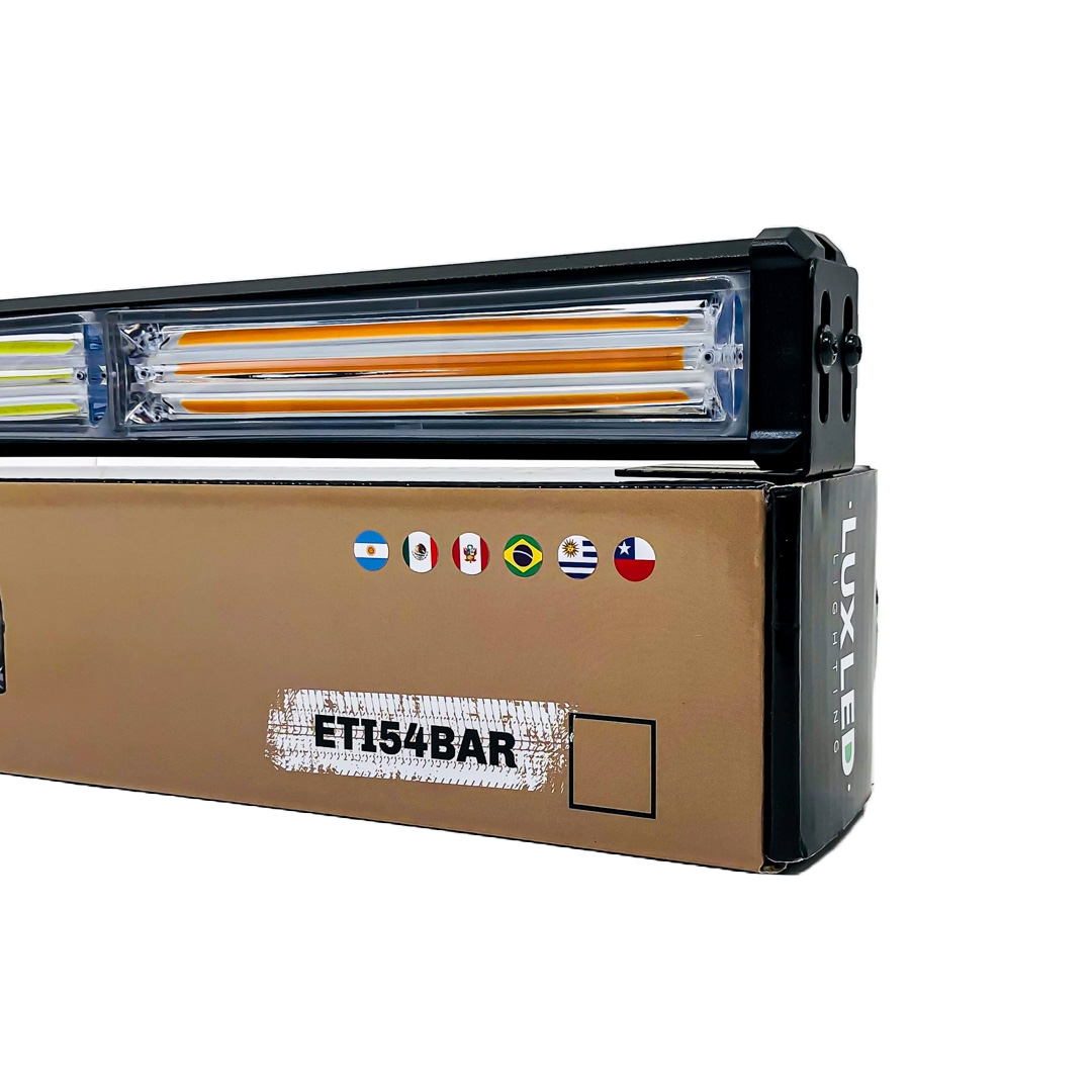 OFF ROAD BARRA LED COB DUAL 12-36V BLANCA Y AMBAR 4 BLOQUES COB 60W FLASH 10 FUNCIONES 600X40X45MM  INCLUYE TOMA A 12V CON INTERRUPTOR ON / OFF Y MANEJO DE FUNCIONES DESTELLANTES - 3