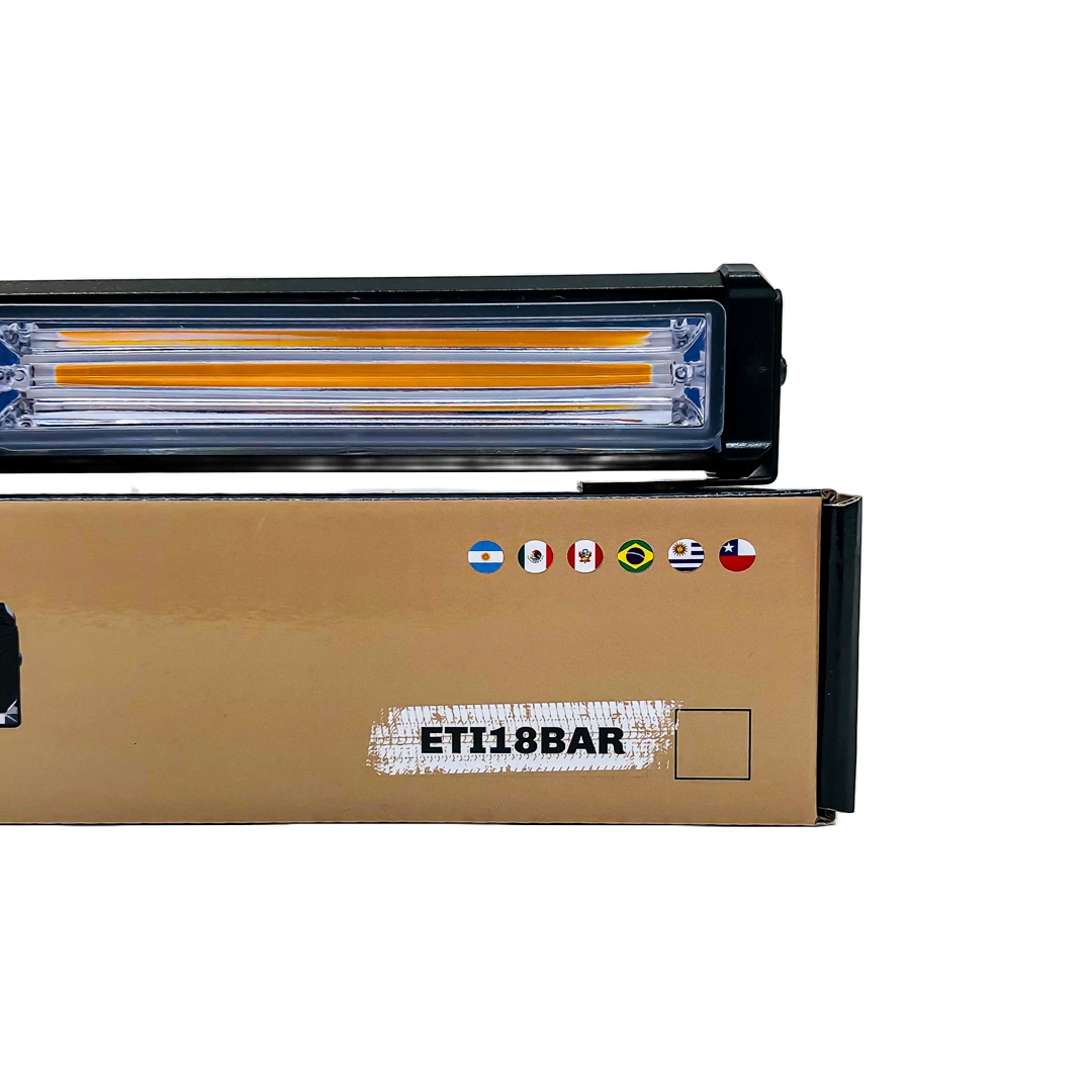 OFF ROAD BARRA LED COB DUAL 12-36V BLANCA Y AMBAR 2 BLOQUES COB 30W FLASH 10 FUNCIONES 300X40X45MM  INCLUYE TOMA A 12V CON INTERRUPTOR ON / OFF Y MANEJO DE FUNCIONES DESTELLANTES - 2