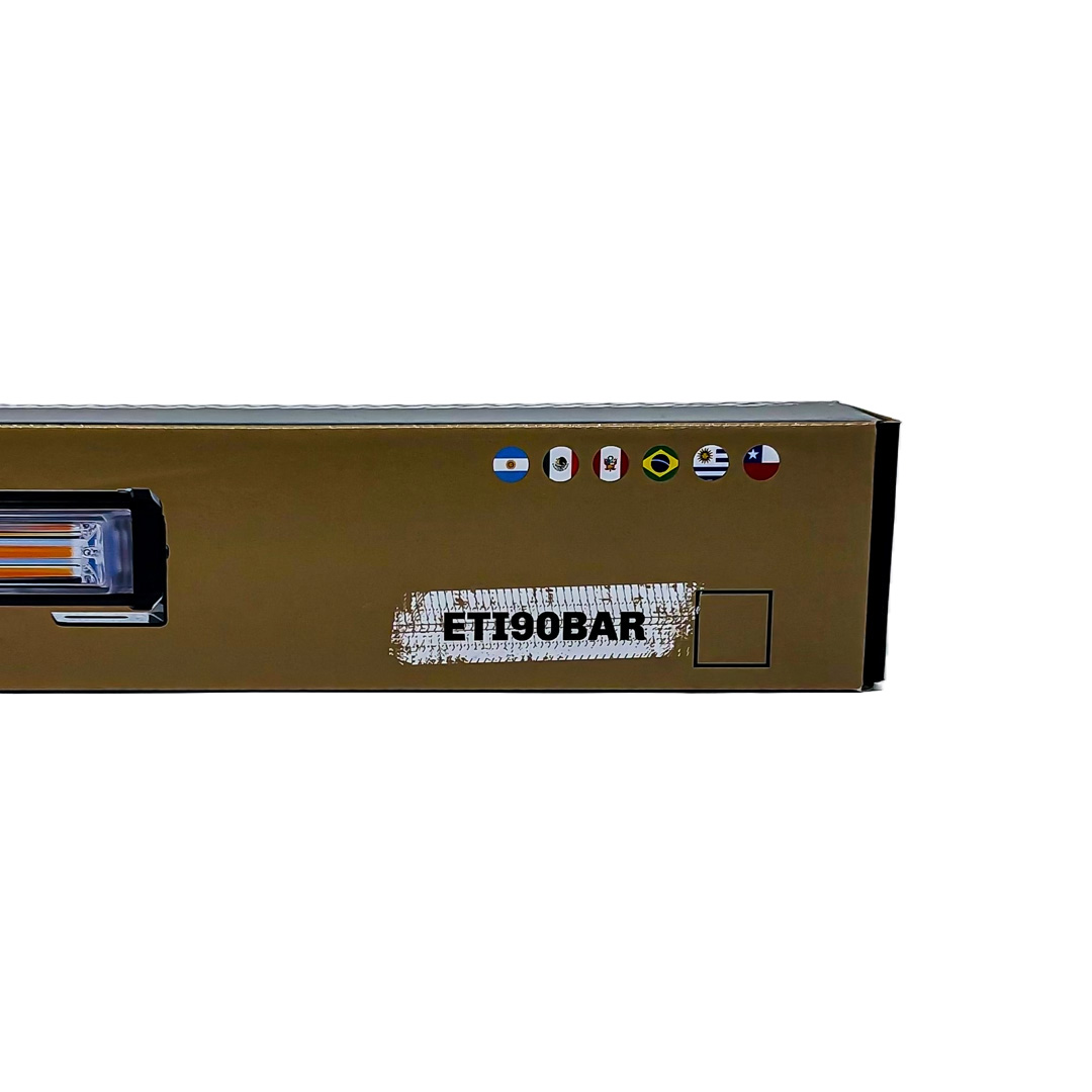 OFF ROAD BARRA LED COB DUAL 12-36V BLANCA Y AMBAR 6 BLOQUES COB 90W FLASH 10 FUNCIONES 900X40X45MM  INCLUYE TOMA A 12V CON INTERRUPTOR ON / OFF Y MANEJO DE FUNCIONES DESTELLANTES - 2