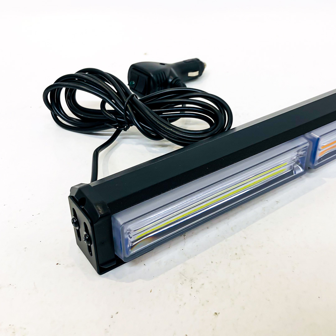 OFF ROAD BARRA LED COB DUAL 12-36V BLANCA Y AMBAR 3 BLOQUES COB 45W FLASH 10 FUNCIONES 450X40X45MM  INCLUYE TOMA A 12V CON INTERRUPTOR ON / OFF Y MANEJO DE FUNCIONES DESTELLANTES - 5