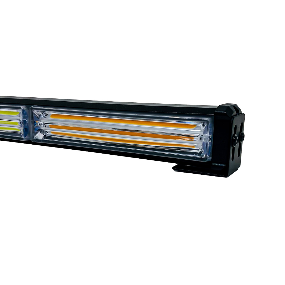 OFF ROAD BARRA LED COB DUAL 12-36V BLANCA Y AMBAR 6 BLOQUES COB 90W FLASH 10 FUNCIONES 900X40X45MM  INCLUYE TOMA A 12V CON INTERRUPTOR ON / OFF Y MANEJO DE FUNCIONES DESTELLANTES - 6