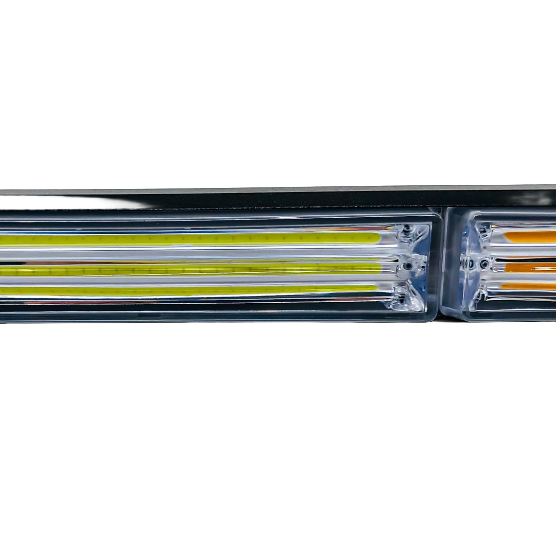 OFF ROAD BARRA LED COB DUAL 12-36V BLANCA Y AMBAR 6 BLOQUES COB 90W FLASH 10 FUNCIONES 900X40X45MM  INCLUYE TOMA A 12V CON INTERRUPTOR ON / OFF Y MANEJO DE FUNCIONES DESTELLANTES - 7