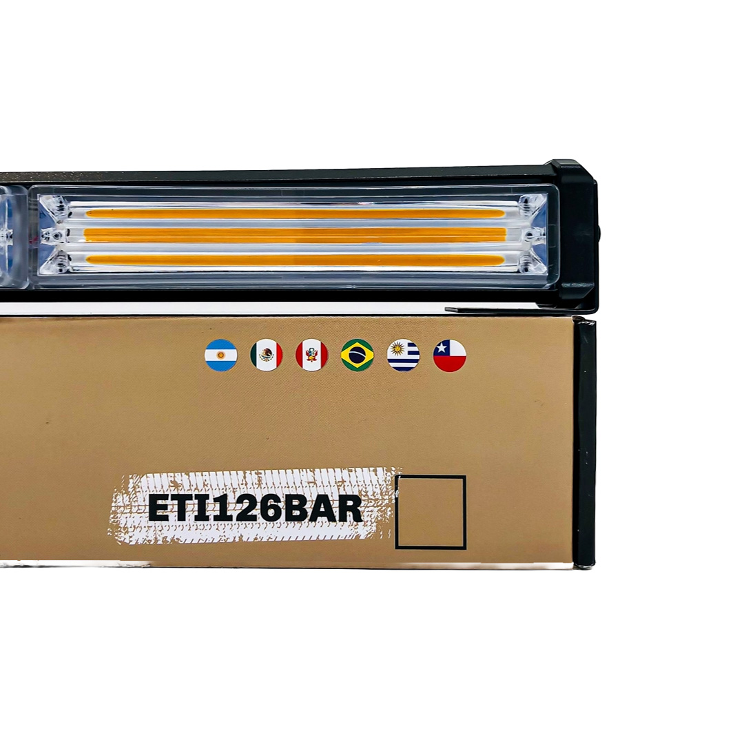 OFF ROAD BARRA LED COB DUAL 12-36V BLANCA Y AMBAR 8 BLOQUES COB 120W FLASH 10 FUNCIONES 1200X40X45MM  INCLUYE TOMA A 12V CON INTERRUPTOR ON / OFF Y MANEJO DE FUNCIONES DESTELLANTES - 6