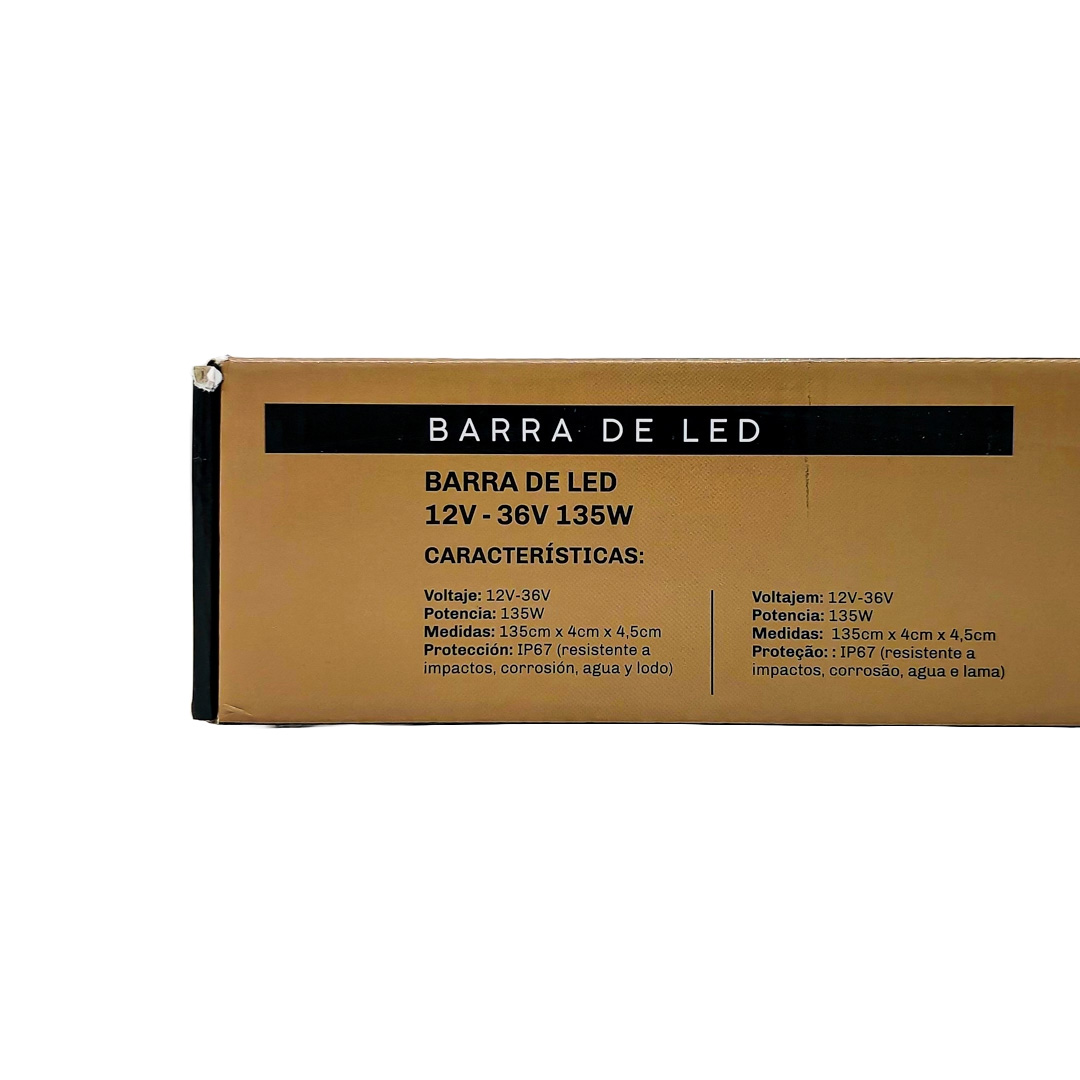 OFF ROAD BARRA LED COB DUAL 12-36V BLANCA Y AMBAR 9 BLOQUES COB 135W FLASH 10 FUNCIONES 1350X40X46MM  INCLUYE TOMA A 12V CON INTERRUPTOR ON / OFF Y MANEJO DE FUNCIONES DESTELLANTES - 6