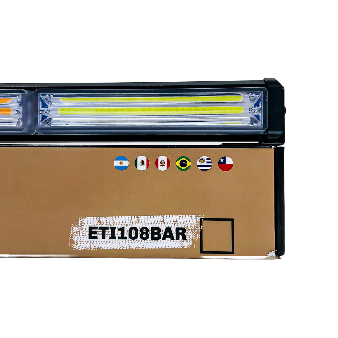OFF ROAD BARRA LED COB DUAL 12-36V BLANCA Y AMBAR 7 BLOQUES COB 105W FLASH 10 FUNCIONES 1050X40X45MM  INCLUYE TOMA A 12V CON INTERRUPTOR ON / OFF Y MANEJO DE FUNCIONES DESTELLANTES - 6