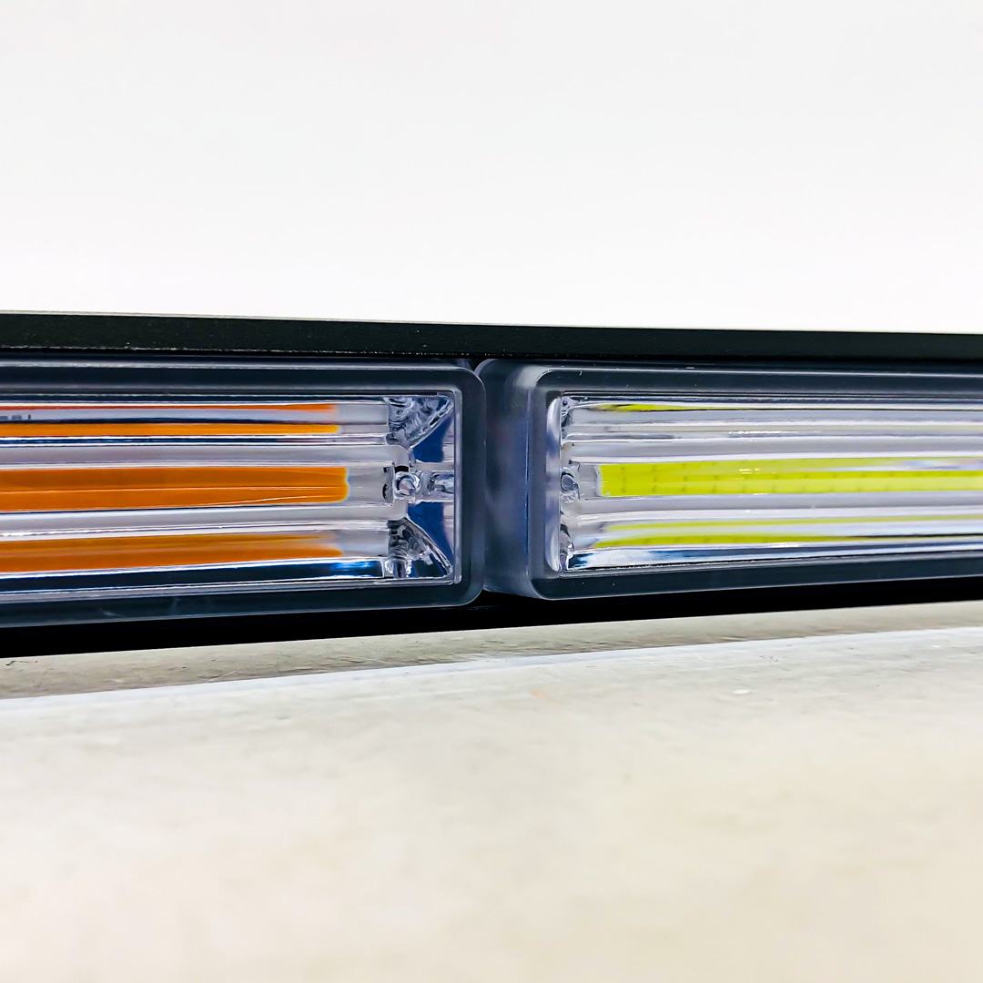 OFF ROAD BARRA LED COB DUAL 12-36V BLANCA Y AMBAR 3 BLOQUES COB 45W FLASH 10 FUNCIONES 450X40X45MM  INCLUYE TOMA A 12V CON INTERRUPTOR ON / OFF Y MANEJO DE FUNCIONES DESTELLANTES - 8