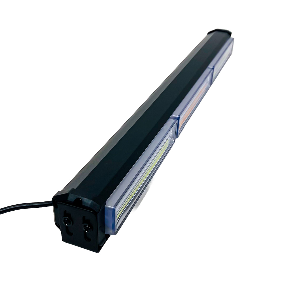 OFF ROAD BARRA LED COB DUAL 12-36V BLANCA Y AMBAR 3 BLOQUES COB 45W FLASH 10 FUNCIONES 450X40X45MM  INCLUYE TOMA A 12V CON INTERRUPTOR ON / OFF Y MANEJO DE FUNCIONES DESTELLANTES - 9