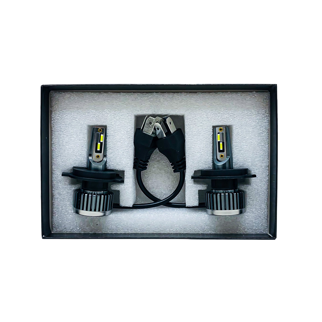 OFF ROAD KIT DE LED R8 H4 10MA GENERACION CHIP CSP SIN COOLER 30000 LUMENS 42WATTS 12V  CANTIDAD POR CAJA MASTER 50 - 9