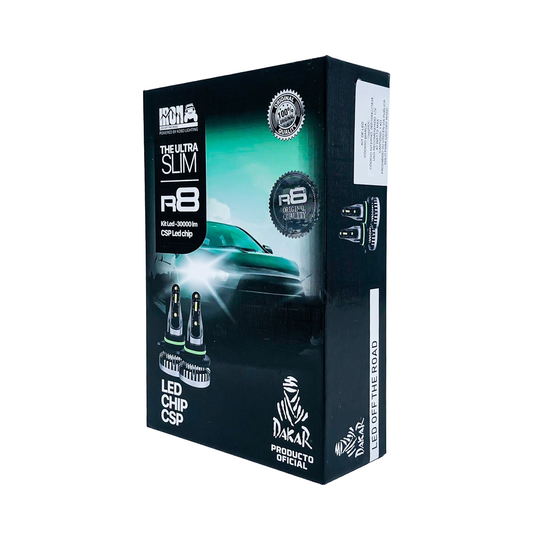 OFF ROAD KIT DE LED R8 9006 HB4 10MA GENERACION CHIP CSP SIN COOLER 30000 LUMENS 42WATTS 12V  CANTIDAD POR CAJA MASTER 50 - 10