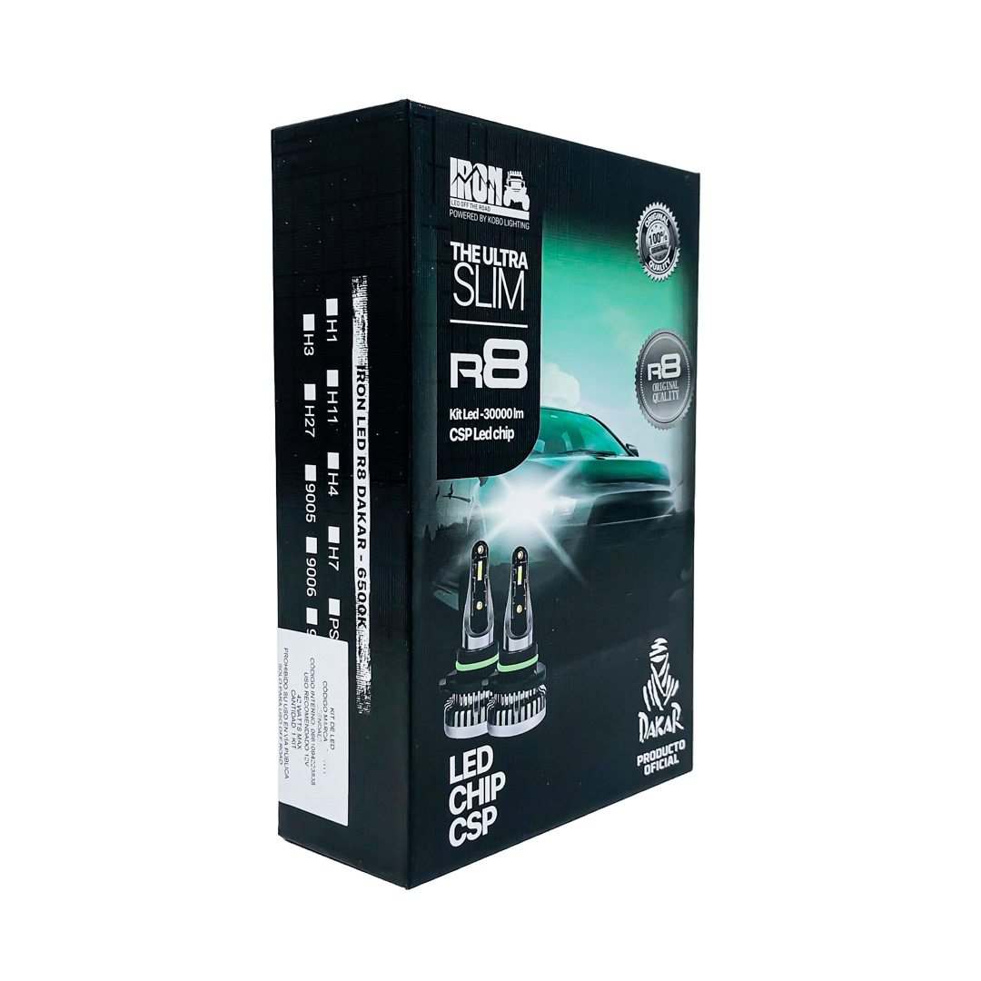OFF ROAD KIT DE LED R8 H4 10MA GENERACION CHIP CSP SIN COOLER 30000 LUMENS 42WATTS 12V  CANTIDAD POR CAJA MASTER 50 - 10