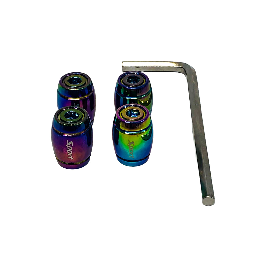 JUEGO DE TAPITAS DE VALVULA DEPORTIVA OVALADA SPORT RGB TORNASOLADA - 4