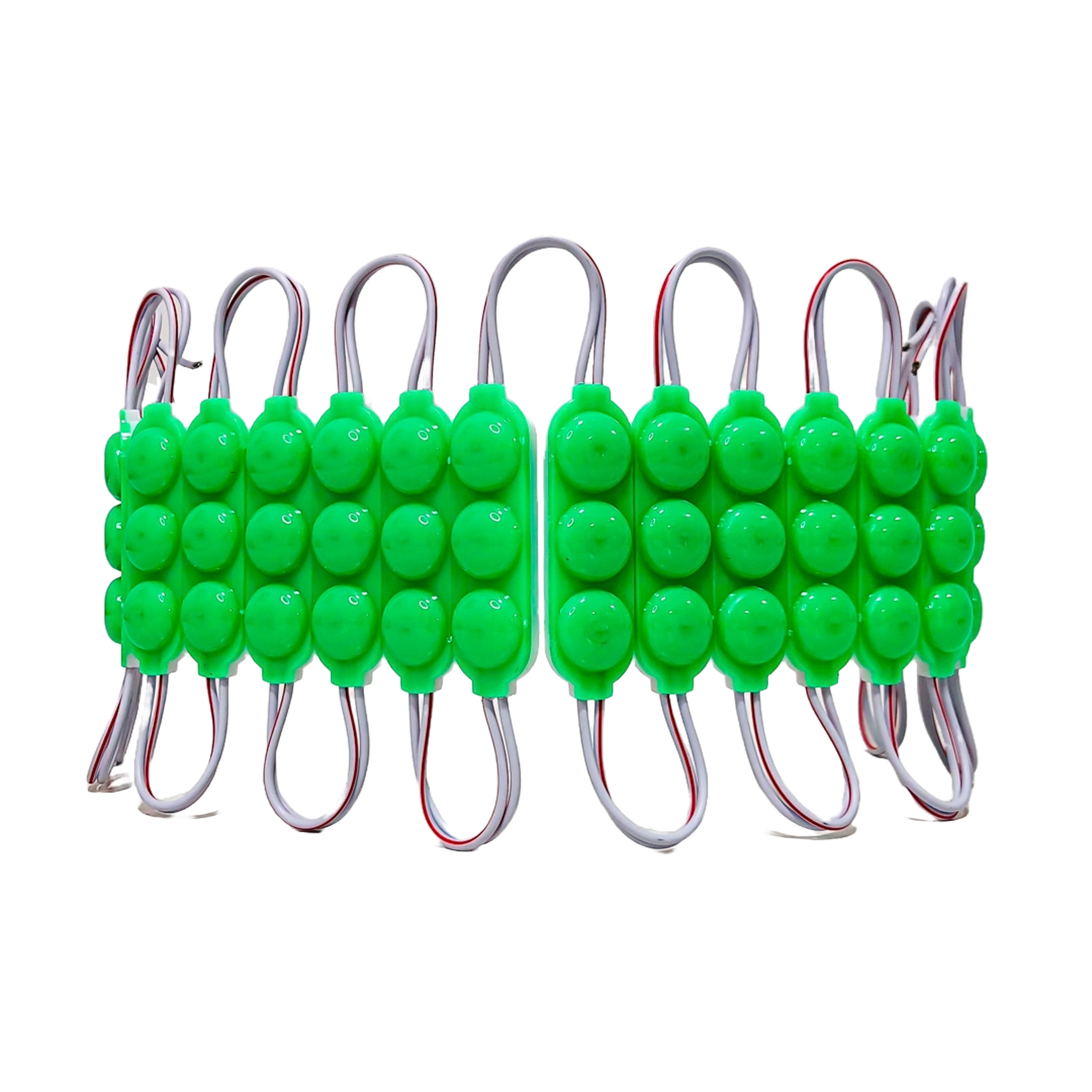MODULO LED COB 3 LED COB CIRCULAR FUME AUTOADHESIVO 24V COLOR VERDE 7CM X 1,5CM