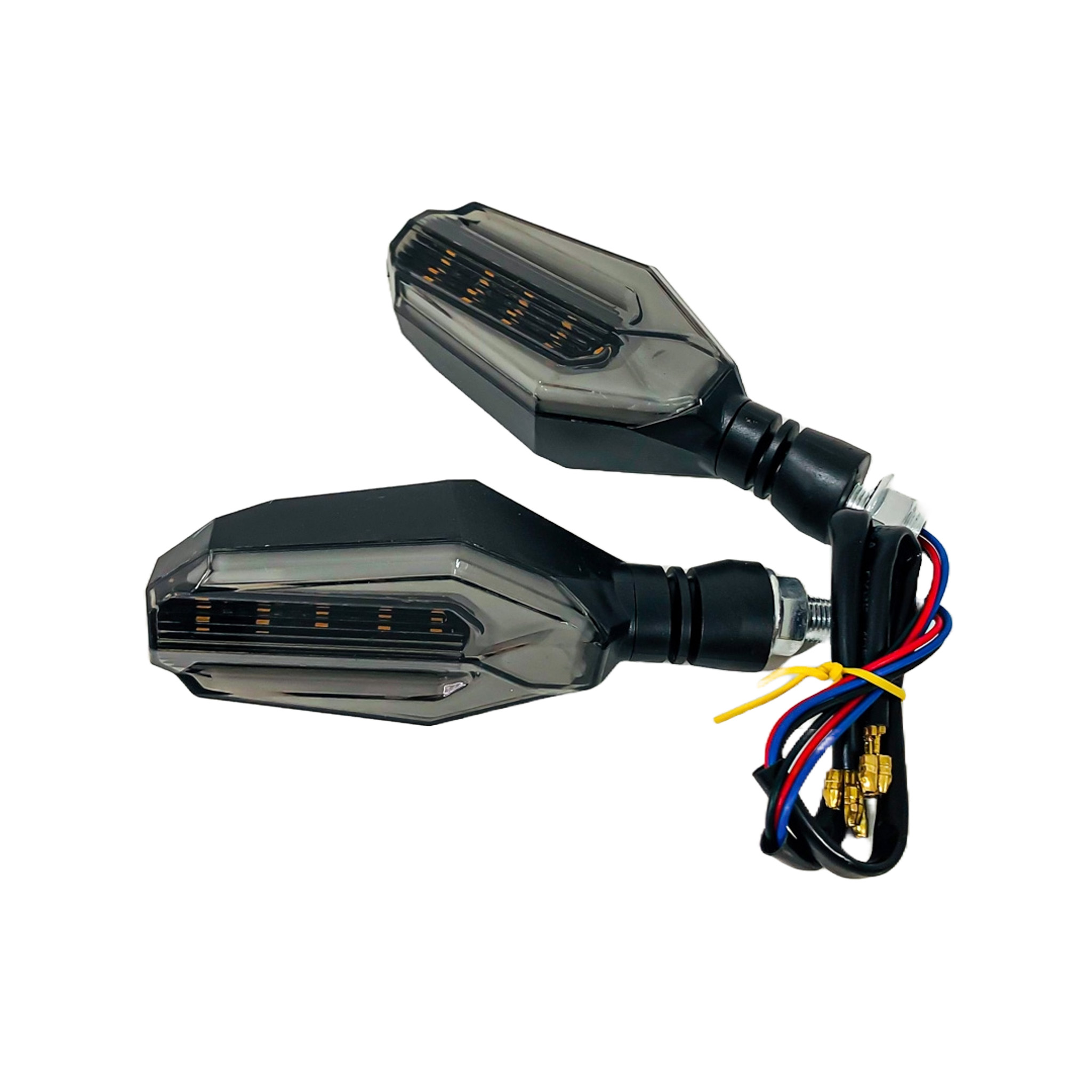 OFF ROAD FARO DE LED UNIVERSAL - LUZ DE GIRO GIRO PARA MOTO CON LUZ LED RUNNING AMBAR Y LUZ DE GIRO AMBAR 12V  - JUEGO DE 2 UNIDADES MEDIDAS 350*40*32 (mm) - 2