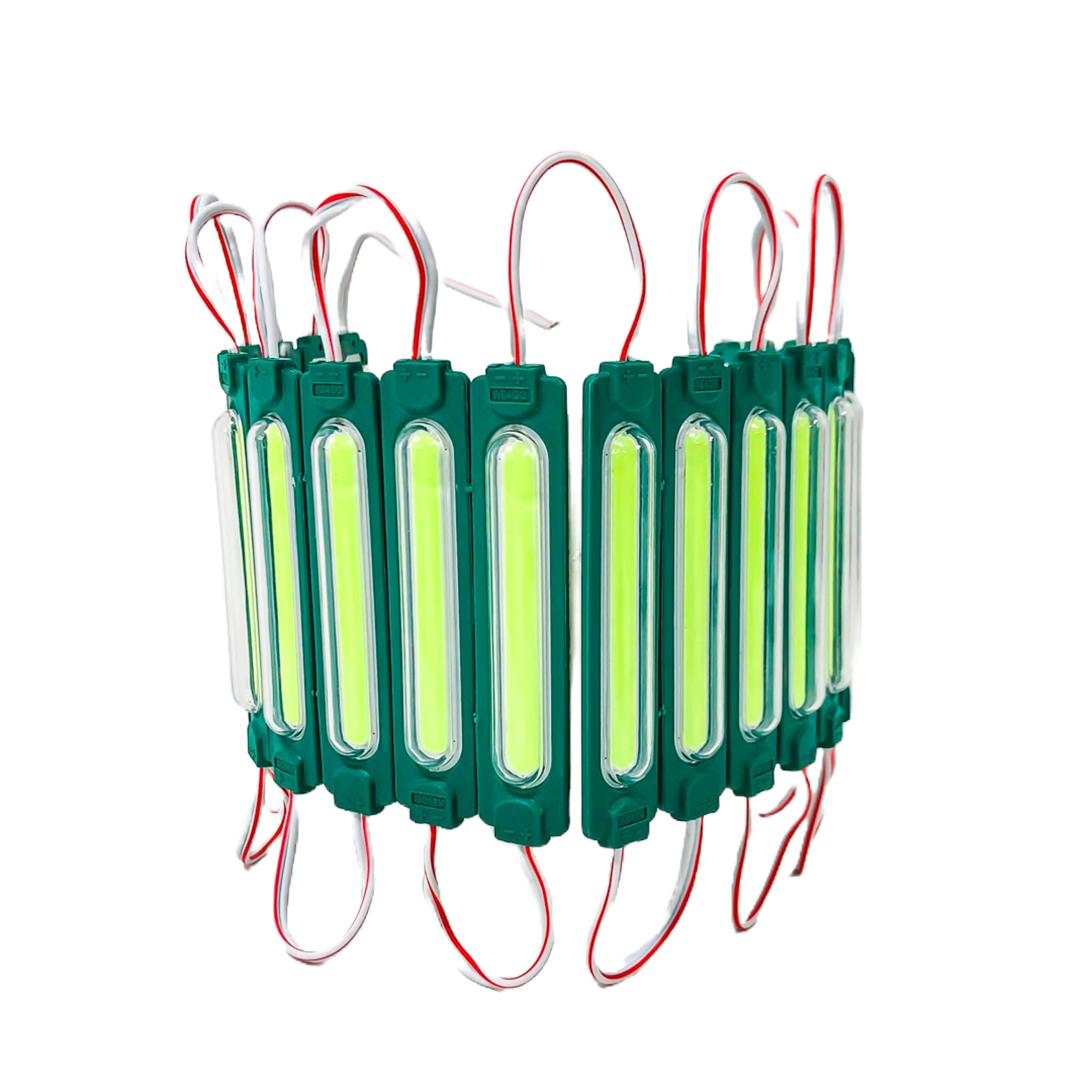 MODULO LED COB PLACA LED COB AUTOADHESIVO 12V COLOR VERDE 8,5CM X 2CM CANTIDAD POR CAJA MASTER 2000 - 3