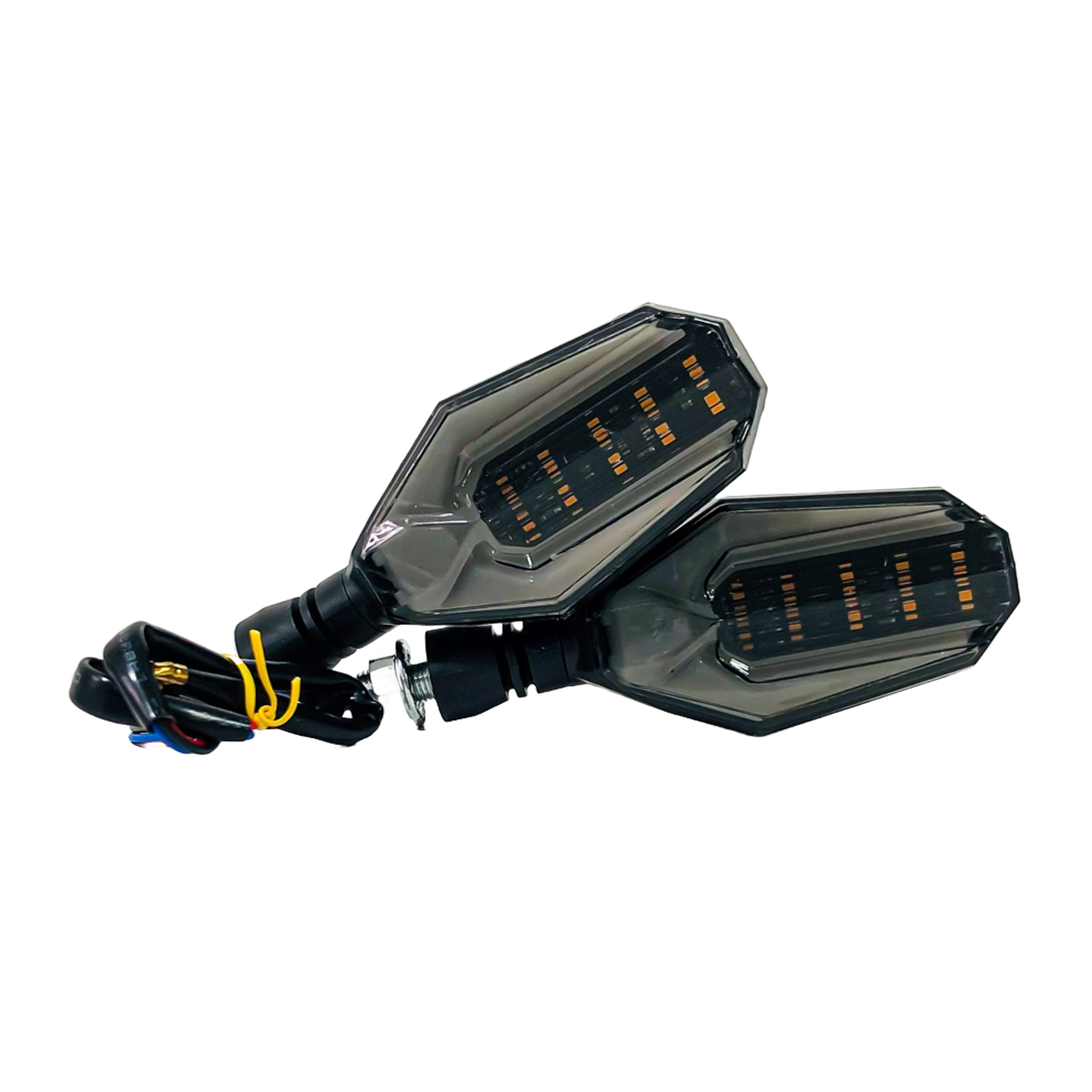 OFF ROAD FARO DE LED UNIVERSAL - LUZ DE GIRO GIRO PARA MOTO CON LUZ LED RUNNING AMBAR Y LUZ DE GIRO AMBAR 12V  - JUEGO DE 2 UNIDADES MEDIDAS 350*40*32 (mm) - 4