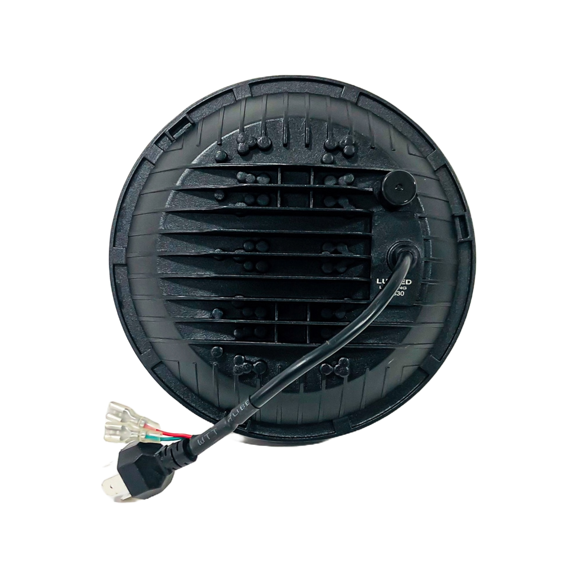 OFF ROAD FARO DE LED UNIVERSAL REDONDO 7" 12 LED EPISTAR BLANCO + 3 LED CREE AMBAR USO IDEAL JEEP WRANGLER - RENEGADE / MOTO HARLEY DAVIDSON - ROYAL ENFIELD CON FUNCION ALTA Y BAJA + OJO DE ANGEL BLANCO Y AMBAR Y AMBAR- HAZ DE LUZ SPOT - 40 WATTS 12V A 36V
