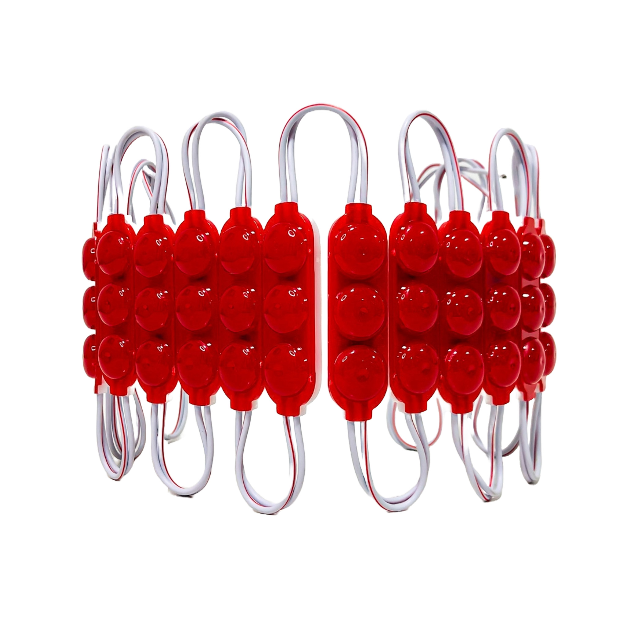 MODULO LED COB 3 LED COB CIRCULAR FUME AUTOADHESIVO 24V COLOR ROJO 7CM X 1,5CM  CANTIDAD POR CAJA MASTER 2000 - 2