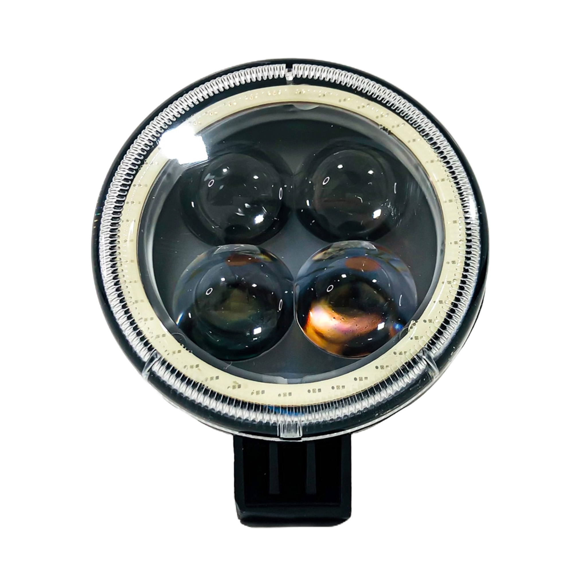 OFF ROAD FARO DE LED LUZ LED BLANCA ESTABLE CON OJO DE ANGEL ROJO CON FUNCION FLASH 9V-36V 4 LED - 12 WATTS  MEDIDAS 105*55(MM) - 3